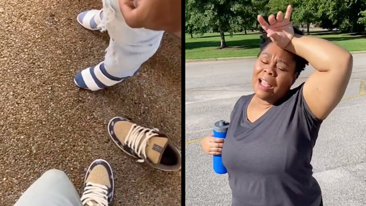 Man Wears Girlfriend's Heels To Protect His Sneakers & When Bae Asks You To Go On A Walk