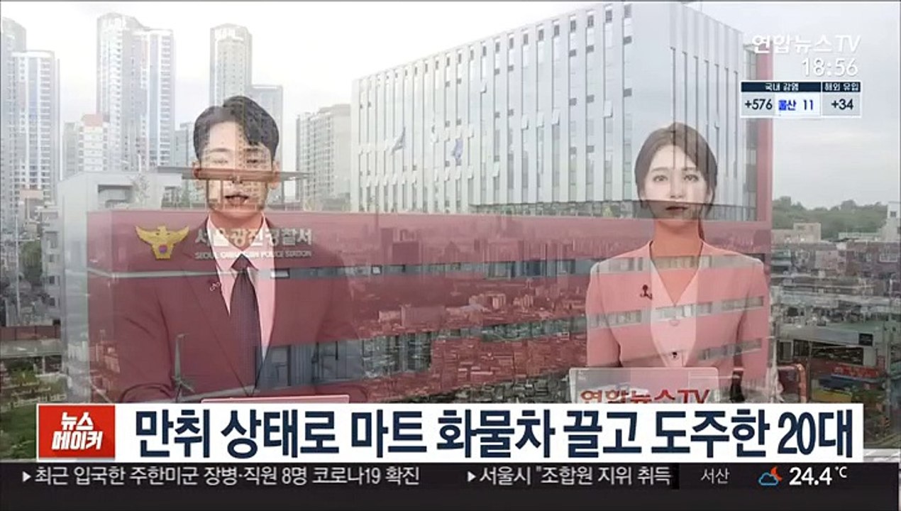 만취 상태로 마트 화물차 끌고 도주한 20대