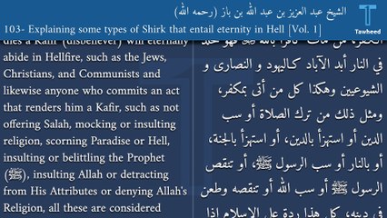 V1:103- Explaining some types of Shirk that entail eternity in Hell
