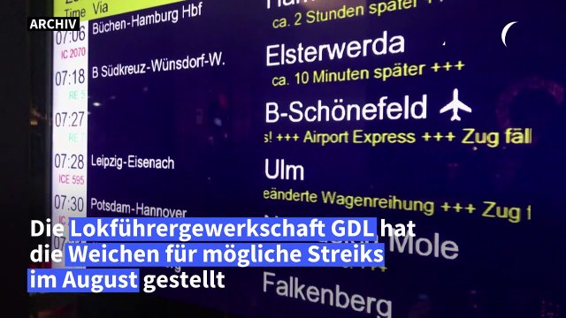 Bei der Bahn drohen Streiks ab August