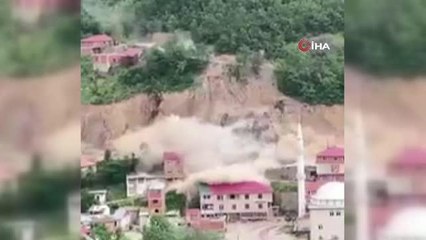 Giresun'da yol genişletme çalışması sırasında patlatılan dinamitler az kalsın faciaya neden olacaktı