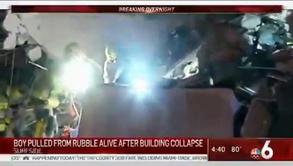 Así rescataron a un chico de entre los escombros del edificio que se derrumbó en Miami