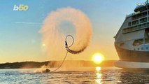 Must See! Adrenaline Junkie Puts on Incredible Flyboard Show Aside Cruise Ship