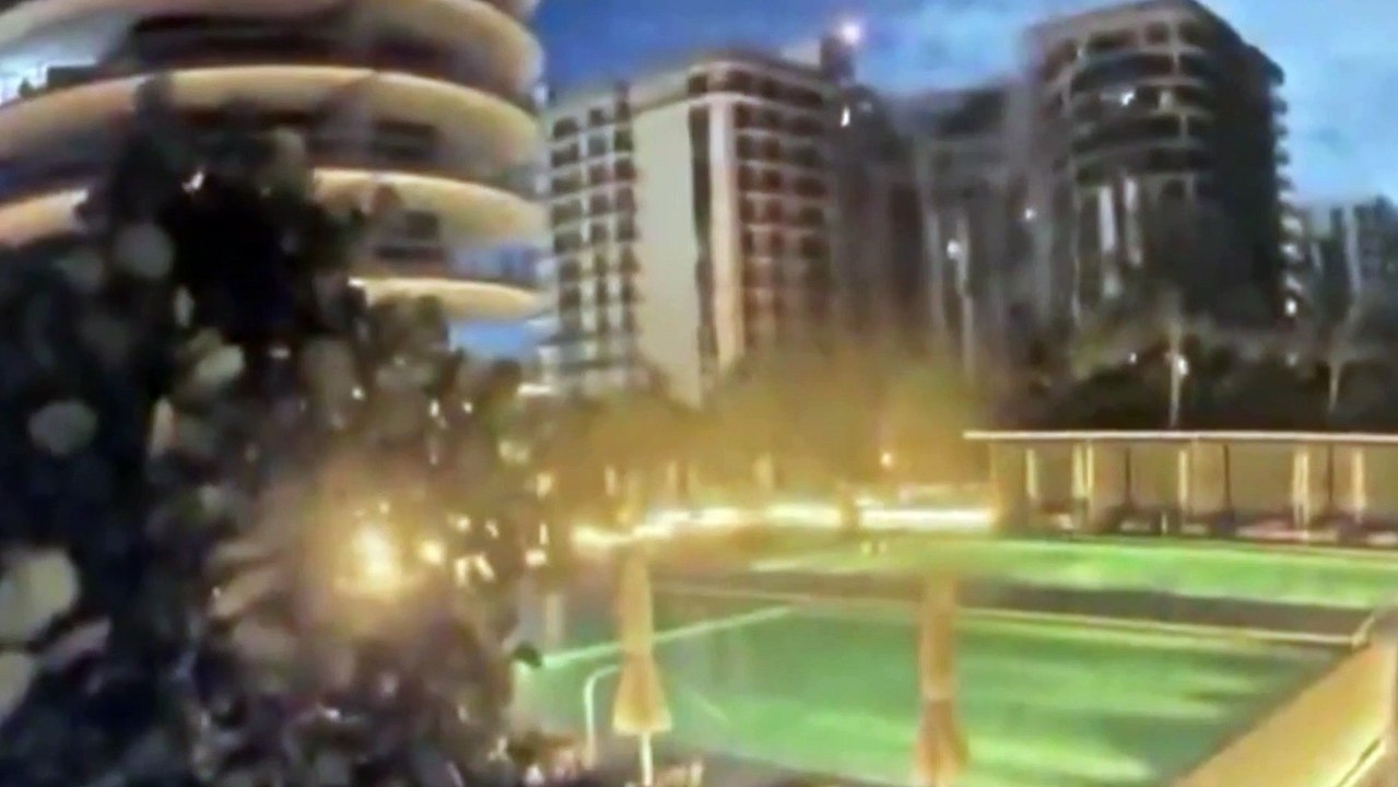 El momento exacto en el que se derrumba un edificio en Miami