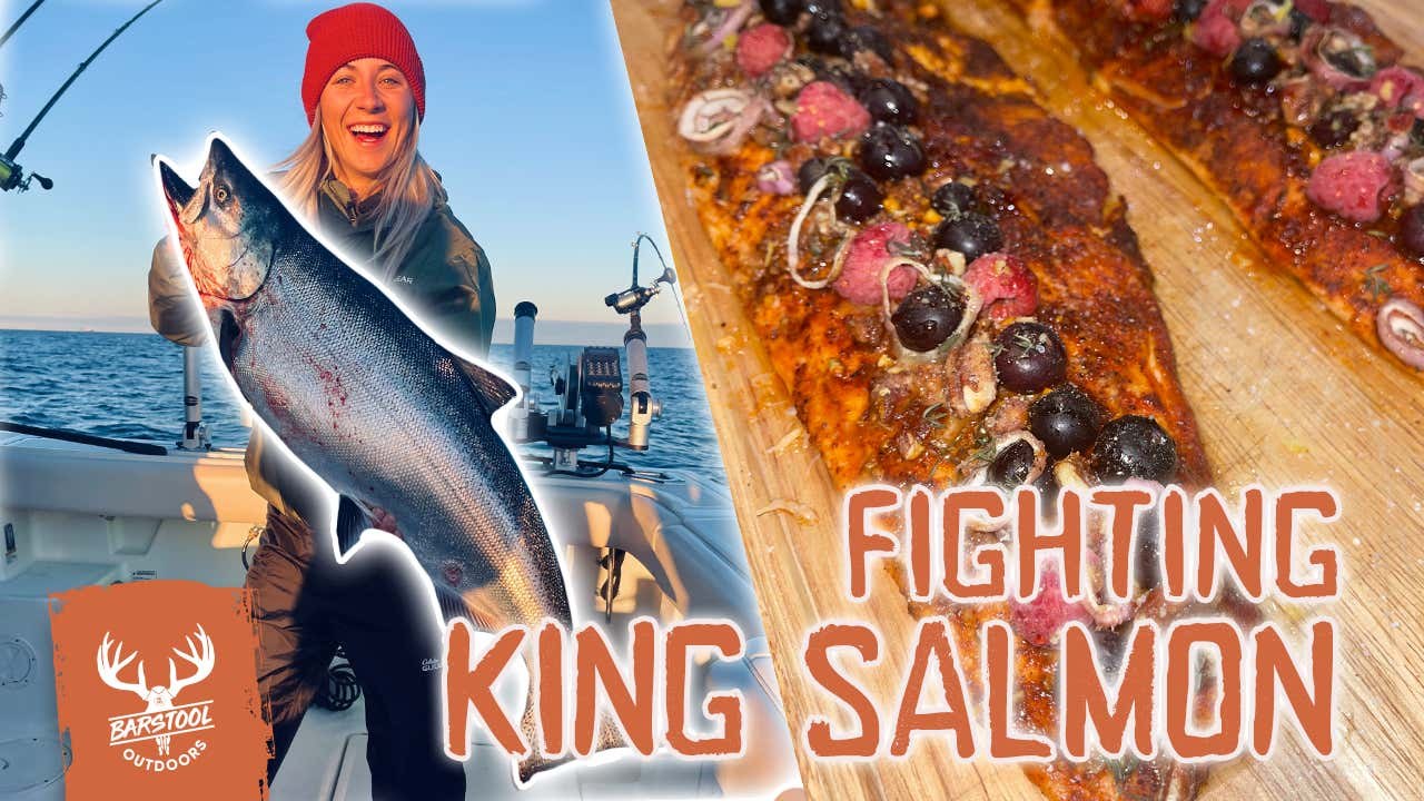 Fighting King Salmon on Lake Michigan