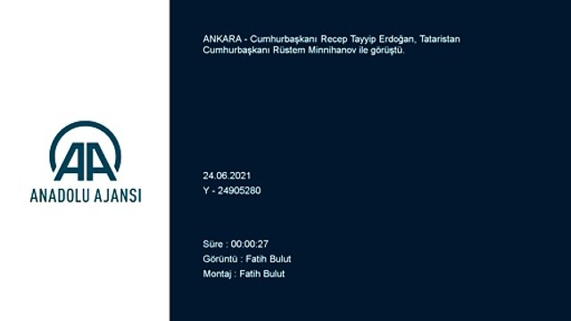 ANKARA - Cumhurbaşkanı Erdoğan, Tataristan Cumhurbaşkanı Minnihanov ile görüştü