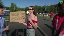 فتاة روسية حسناء  تبحث عن عريس في مدرجات يورو 2020