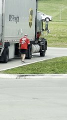 Trucker Practicing Striking Techniques on Break