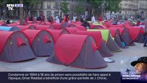 Des migrants installent 250 tentes devant la mairie de Paris