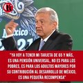 El presidente López Obrador recibirá su pensión de adulto mayor