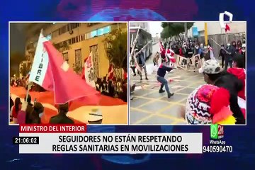 Ministro del Interior exhortó a manifestantes cumplir con las normas sanitarias