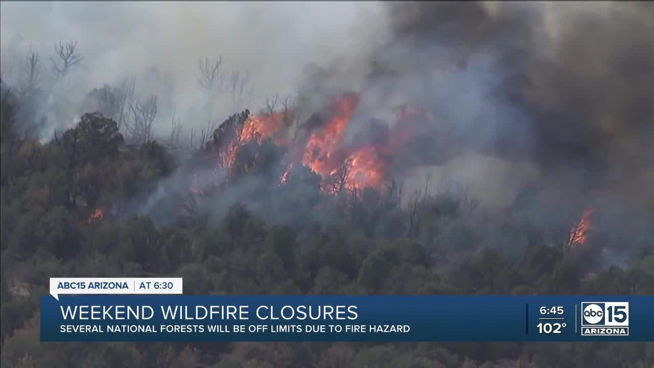 Wildfire closures throughout state national forests