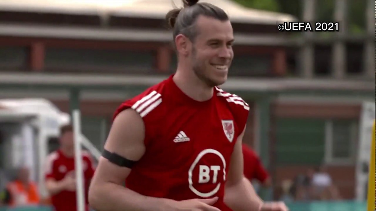 Gareth Bale trains as Wales prepare for Denmark at Euro 2020