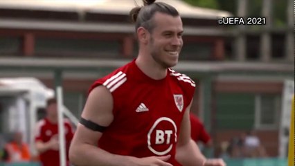 Gareth Bale trains as Wales prepare for Denmark at Euro 2020