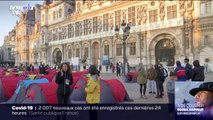 À Paris, un campement de 250 tentes s'installe sur le parvis de l'Hôtel de ville en soutien aux migrants