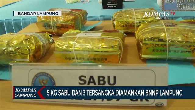 BNNP Lampung Amankan 5 Kilogram Sabu, 3 Tersangka Terancam Hukuman Mati