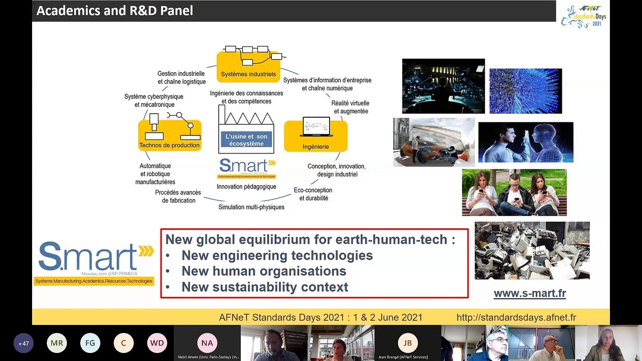 Part13 "AFNeT Standards Days "du 02/06/21 - Track « Academics, R&D » Panel discussion on Innovation versus Disruption convener : Benoit Eynard (Full Professor UTC; Expert Partner Inetum)Part-1