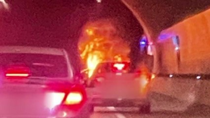 순천~완주 고속도로 오수1터널 차량 불, 교통 혼잡 / YTN