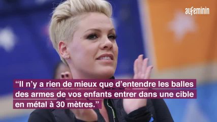 Pink : ses enfants apprennent à utiliser une arme à feu