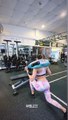 Milett Figueroa haciendo ejercicios en gym - instagram stories