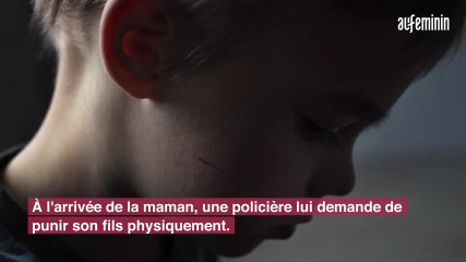 Un enfant menotté par un policier