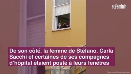Covid : Il joue de l'accordéon à la fenêtre de sa femme