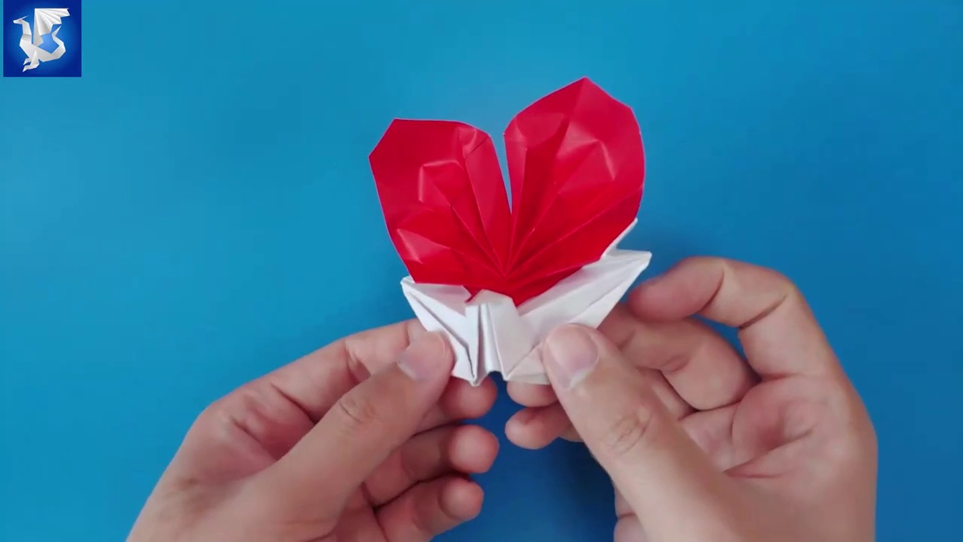 peacock heart origami