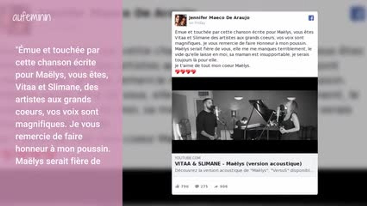 Maëlys : sa mère s'exprime sur la chanson de Vitaa et Slimane dédiée à sa fille