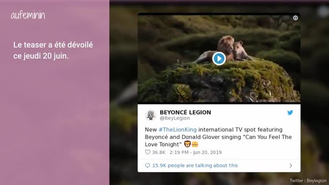 Beyoncé chante Can you feel the love tonight pour le Roi Lion