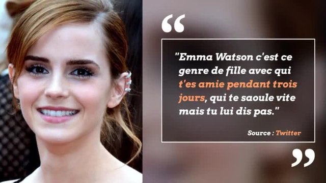Emma Watson découvre en direct des tweets méchants la concernant.