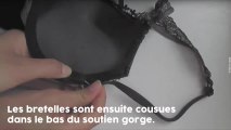 Cette jeune femme découpe son soutien gorge. ce qu'elle en fait est ab