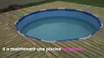 Il n'a pas assez d'argent : il monte une piscine superbe à la main