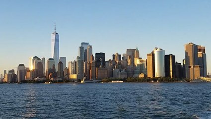 Crystal clear sky over Manhattan skyline