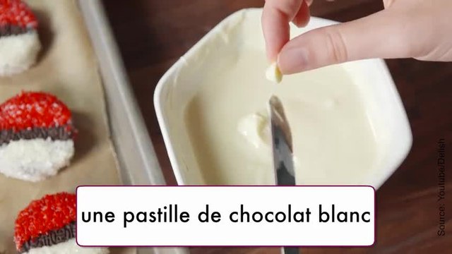 Une recette d'oréo en forme de pokeball