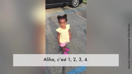 Cette petite a un problème avec le chiffre 4 !