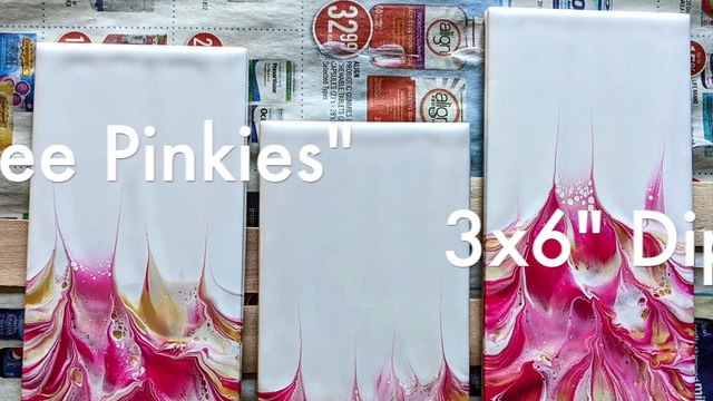 3 PINKIES - Paint Pouring - Acrylic Dip Painting - Abstract Art - Acrylic Pouring Tutorial