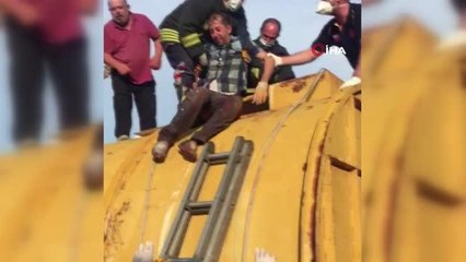 Son dakika: Girdikleri kazan içerisinde baygınlık geçiren 2 işçiyi itfaiye kurtardı