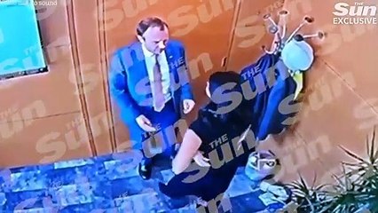 Matt Hancock UK health minister & mistress Gina Coladangelo caught on cctv kissing & groping each other