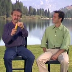 Ray Comfort and Kirk Cameron show Dookie and Odourless their dirty Banana