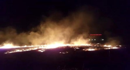 Anız yangını yerleşim alanına ulaşmadan söndürüldü