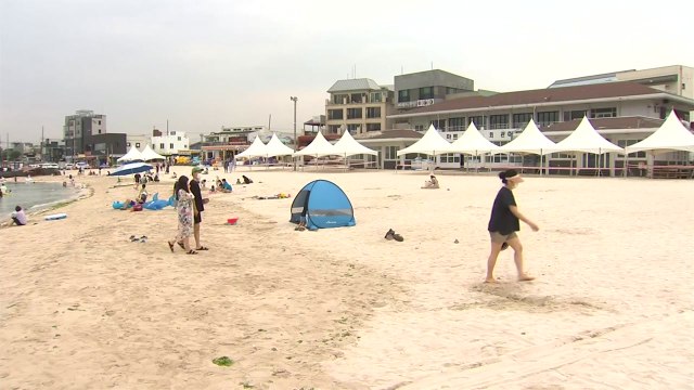 흐린 날씨에도 해수욕에 나들이객 발길 이어져 / YTN