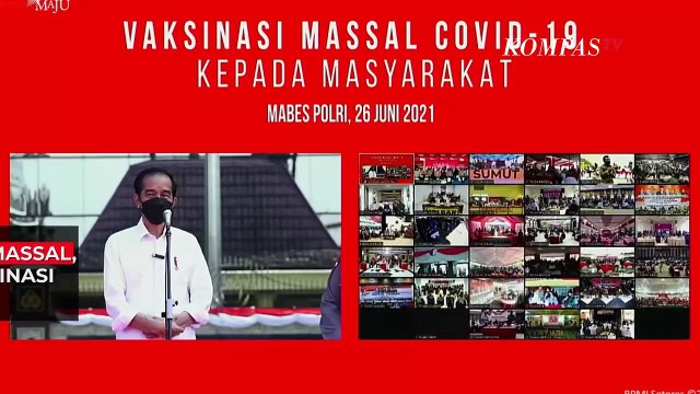 Jokowi Cek Vaksinasi Massal Seluruh Polda, Tantang Vaksinasi 2x Lipat
