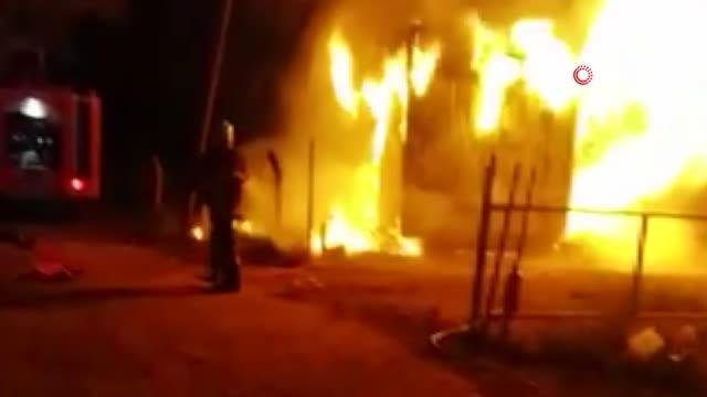 Son dakika haberleri: Yangına müdahale eden itfaiye eri alevler içinde kaldı