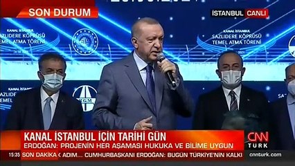 Kanal İstanbul için ilk kazma... Sazlıdere Köprüsü'nün temeli atıldı