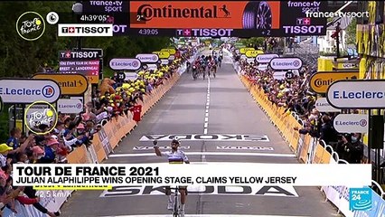 Julian Alaphilippe wins Tour de France opening stage, claims yellow jersey