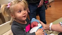 Siblings First Meeting Newborn Baby - We Laugh
