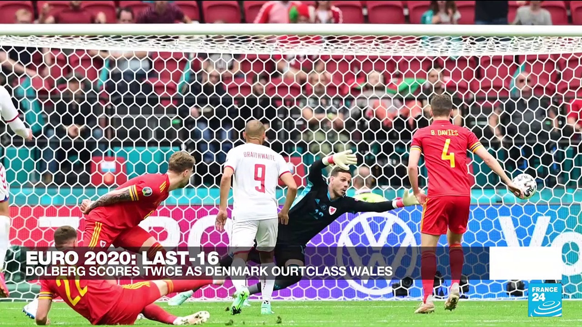 Euro 21 Dolberg Scores 2 Denmark Beats Wales 4 0 Video Dailymotion