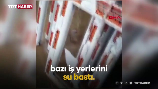 Giresun'da sağanak: Dere taştı, yollar çamurla kaplandı