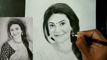 Kajal Agarwal pencil drawing video part -2  || Kajal Agarwal drawing tutorial  || Kajal Agarwal step by step drawing tutorial || Kajal Agarwal sketch drawing