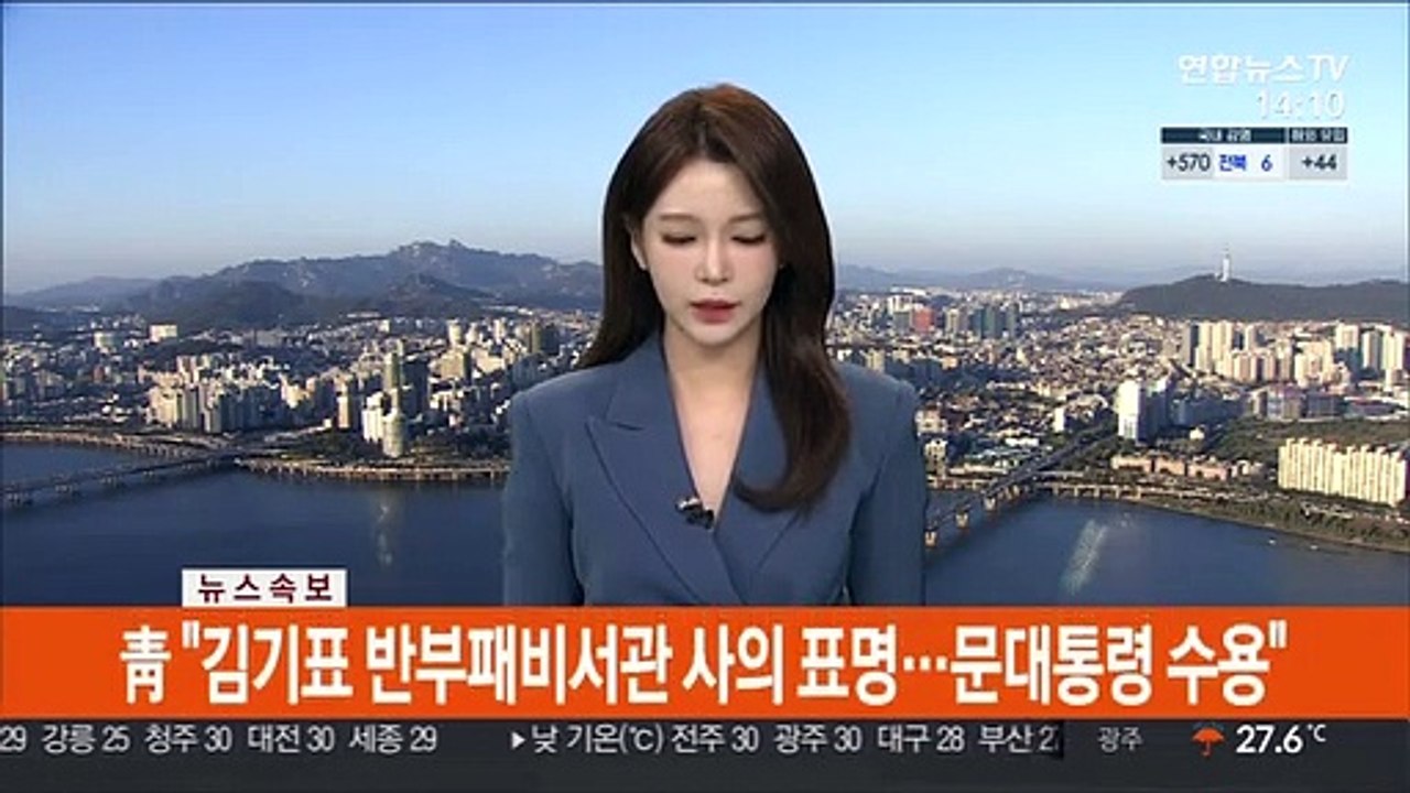 [속보] 靑 "김기표 반부패비서관 사의 표명…문대통령 수용"